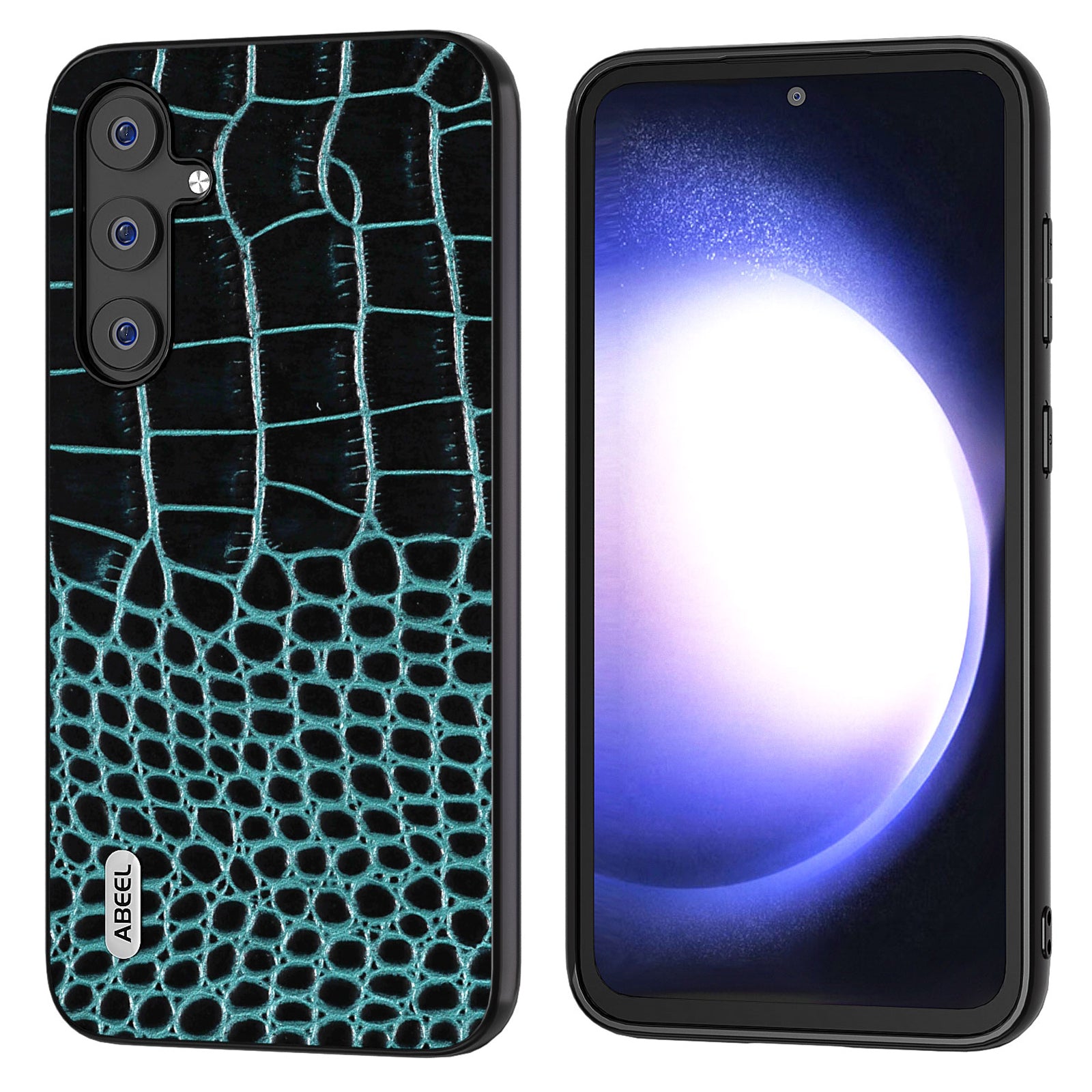 ABEEL Til Samsung Galaxy S23 FE Krokodilletekstur Ægte kolæder PC TPU telefonetui Stødsikkert cover ABEEL Til Samsung Galaxy S23 FE Krokodilletekstur Ægte kolæder PC TPU telefonetui Stødsikkert cover